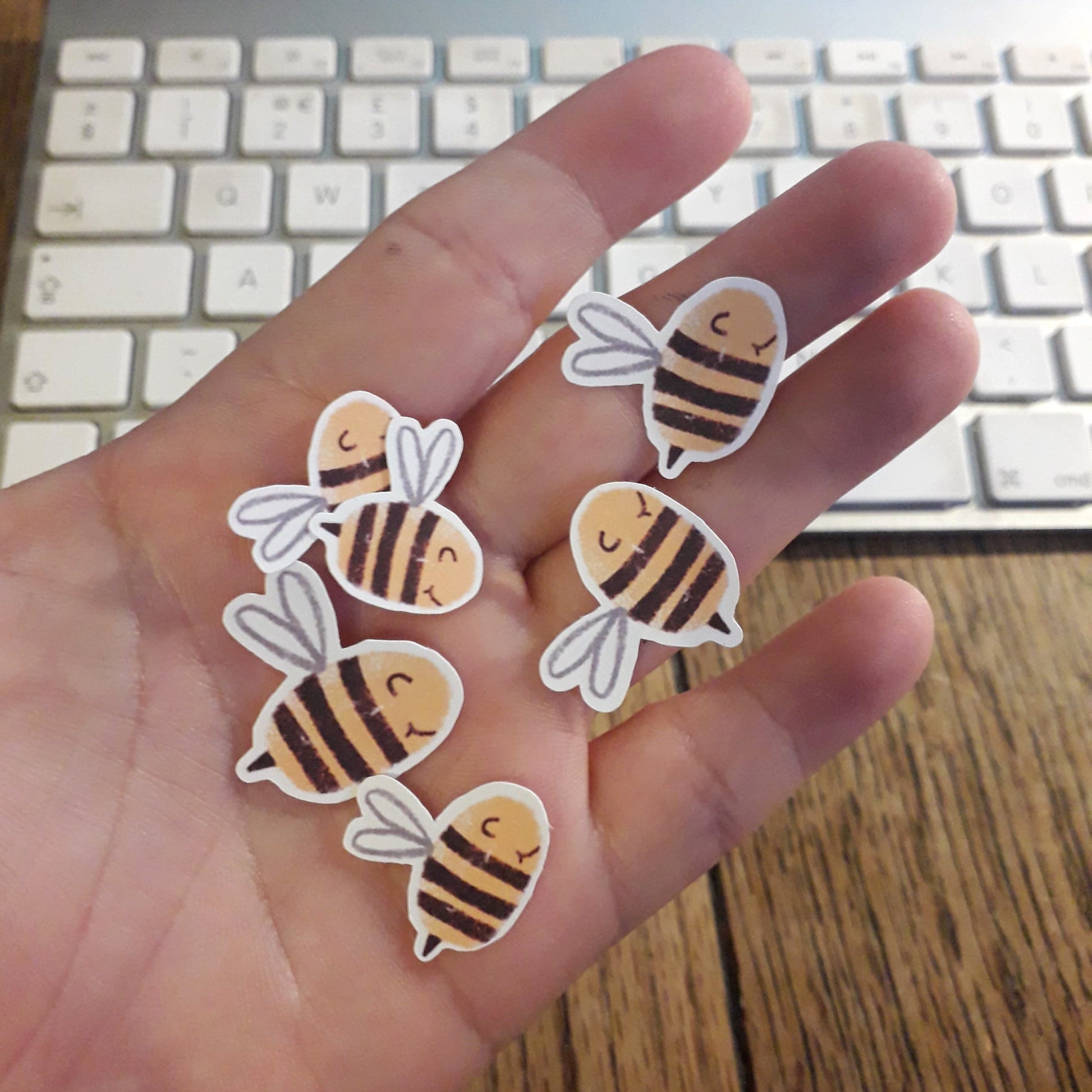 My Bee Hive Sticker Pack!  (20 mixed size bee stickers, tech stickers, laptop sticker, cute) Waterproof Vinyl Stickers, mixed gloss/matte