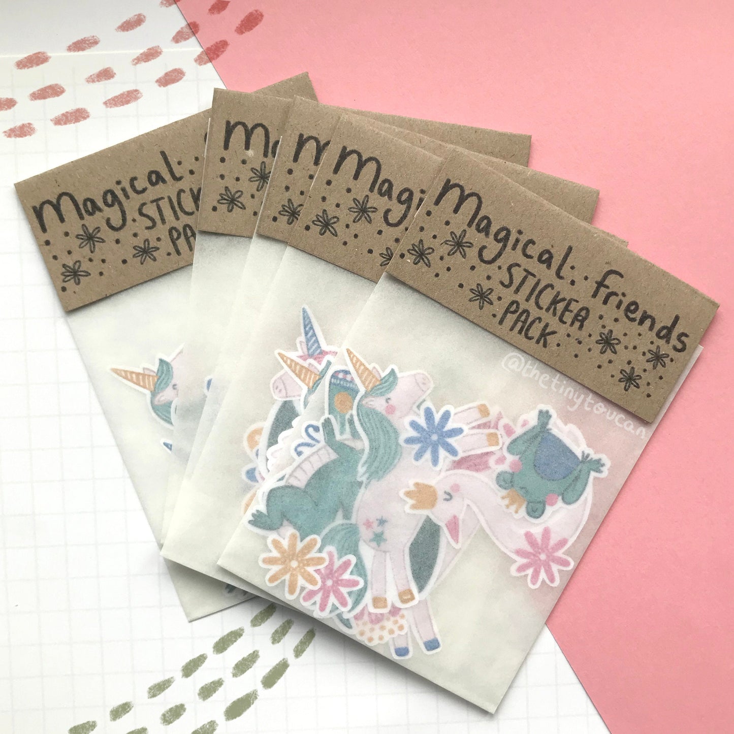 Magical Friends Sticker Pack! (Unicorn, Princess, Frog, Flowers, Dragon, Swan sticker pack, tech stickers, laptop sticker, cute)