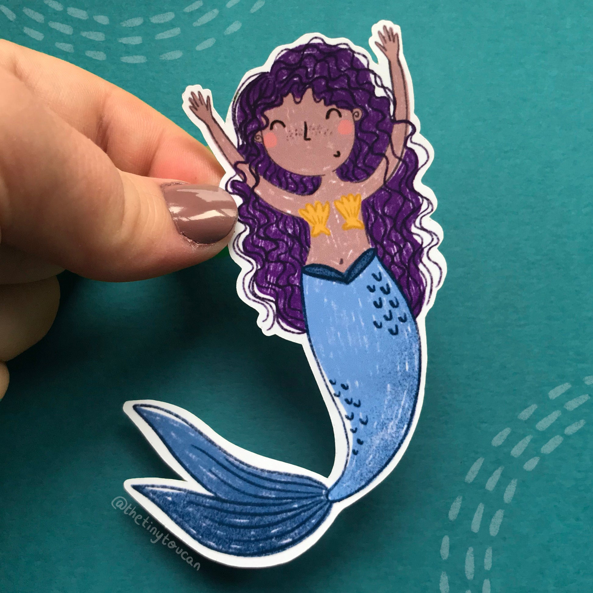 Ocean Friends Sticker Pack!  (3 Mermaids, jellyfish, turtle, fish, whale tech stickers, laptop sticker, cute) Waterproof