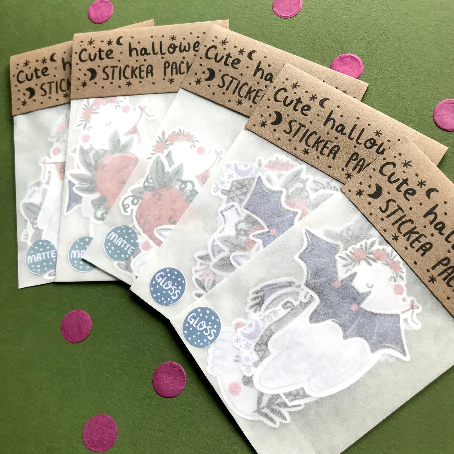 Cute Halloween Sticker Pack! 7 Spooky Stickers- Water Resistant- Pumpkin- Bat- Ghost- Haunted House- Skull- Pretty Kawaii Halloween