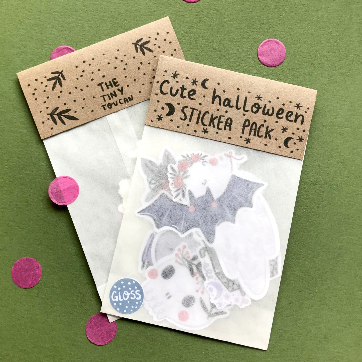 Cute Halloween Sticker Pack! 7 Spooky Stickers- Water Resistant- Pumpkin- Bat- Ghost- Haunted House- Skull- Pretty Kawaii Halloween