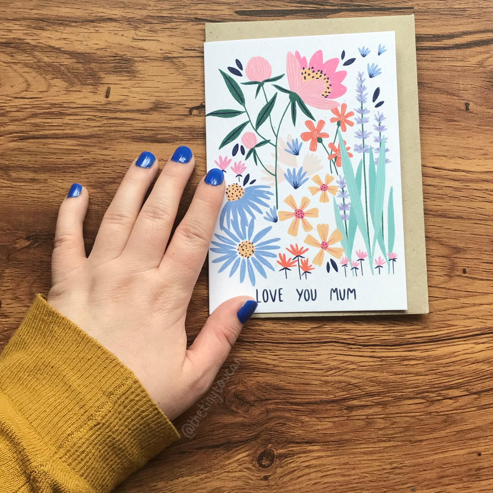 Mother Day Card- A6 Card- Pretty Mothers Day Card- Floral- Flowers- Mum- Love You Mum- Matte thick recycled card