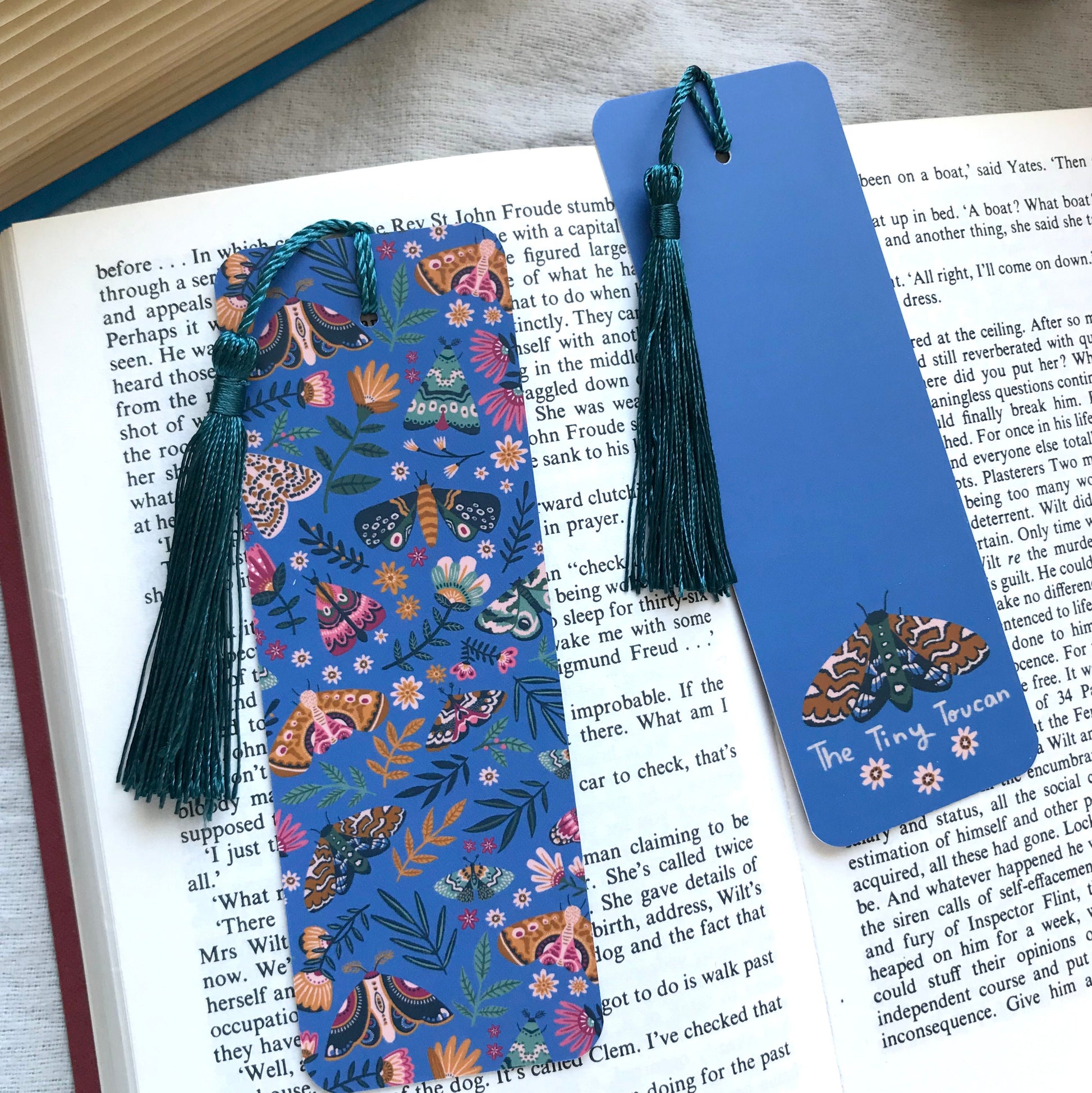 Moths bookmark. With or without tassel- Cute bookmark- Kawaii bookmark-Book worm gift- Book lover-  Pretty Stationery