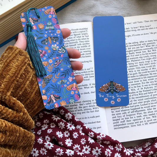 Moths bookmark. With or without tassel- Cute bookmark- Kawaii bookmark-Book worm gift- Book lover-  Pretty Stationery
