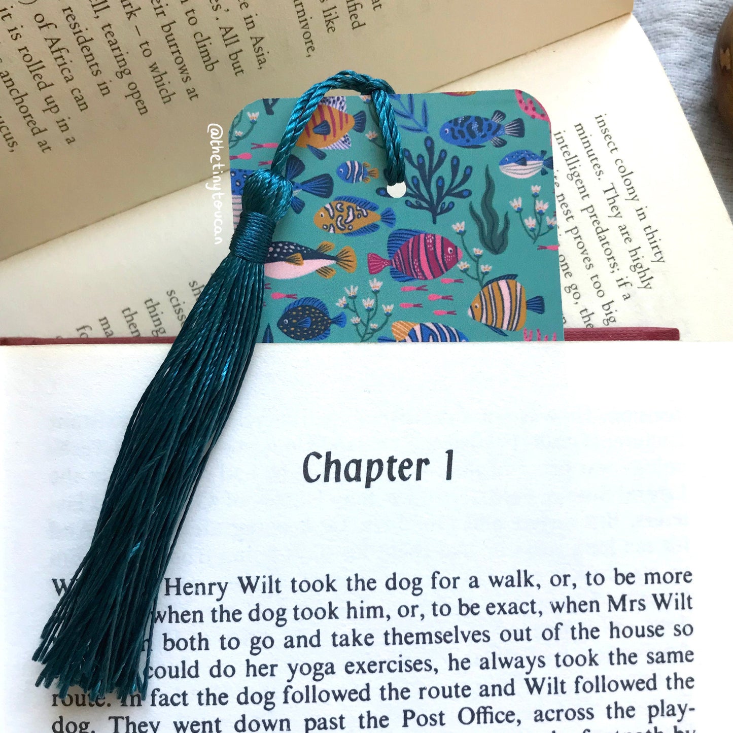 Fishies bookmark. With or without tassel- Under the sea- Cute bookmark- Kawaii bookmark-Book worm gift- Book lover- Pretty Stationery