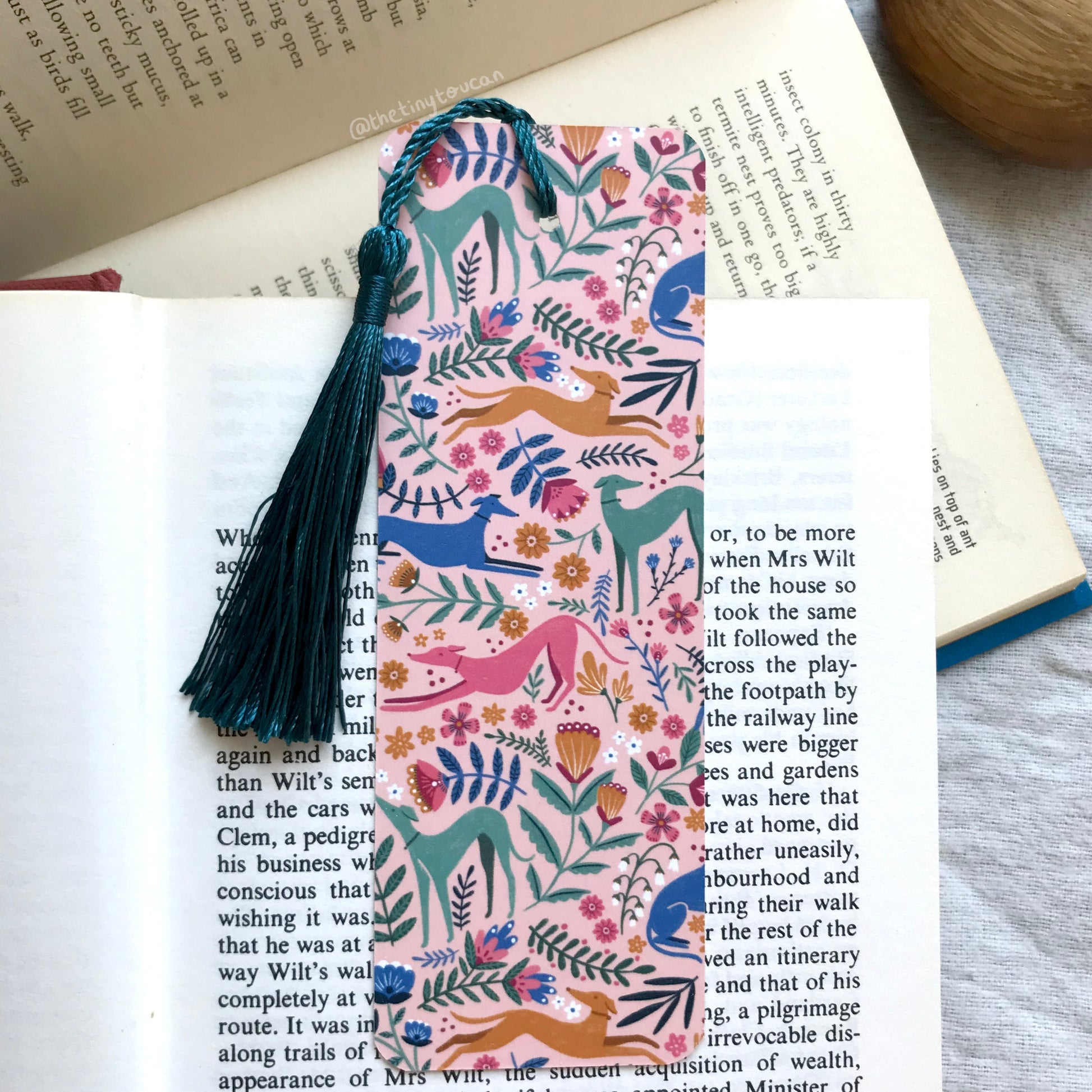 Long dogs bookmark. With or without tassel- Lurcher, Whippet, Greyhound, Saluki, Italian Greyhound- Dog Lover stationery- Book worm gift