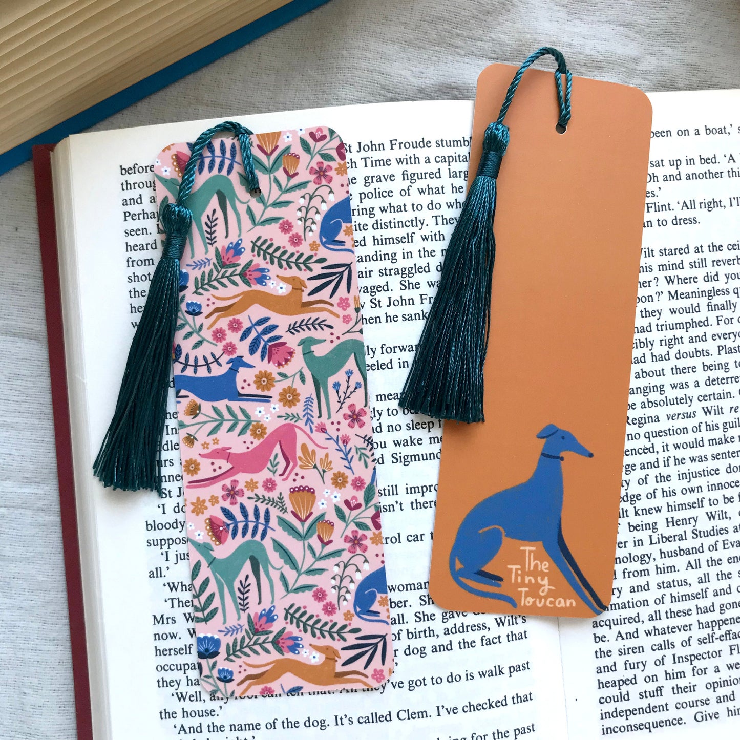 Long dogs bookmark. With or without tassel- Lurcher, Whippet, Greyhound, Saluki, Italian Greyhound- Dog Lover stationery- Book worm gift