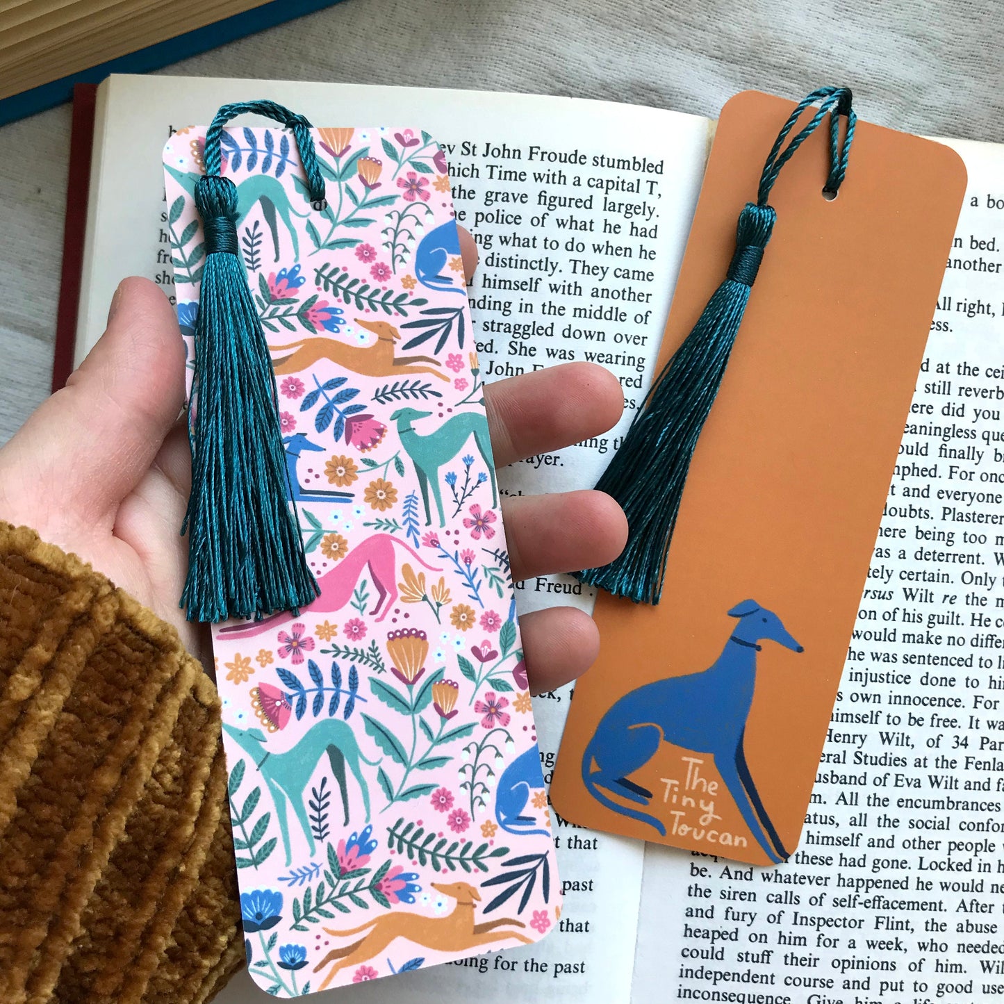 Long dogs bookmark. With or without tassel- Lurcher, Whippet, Greyhound, Saluki, Italian Greyhound- Dog Lover stationery- Book worm gift