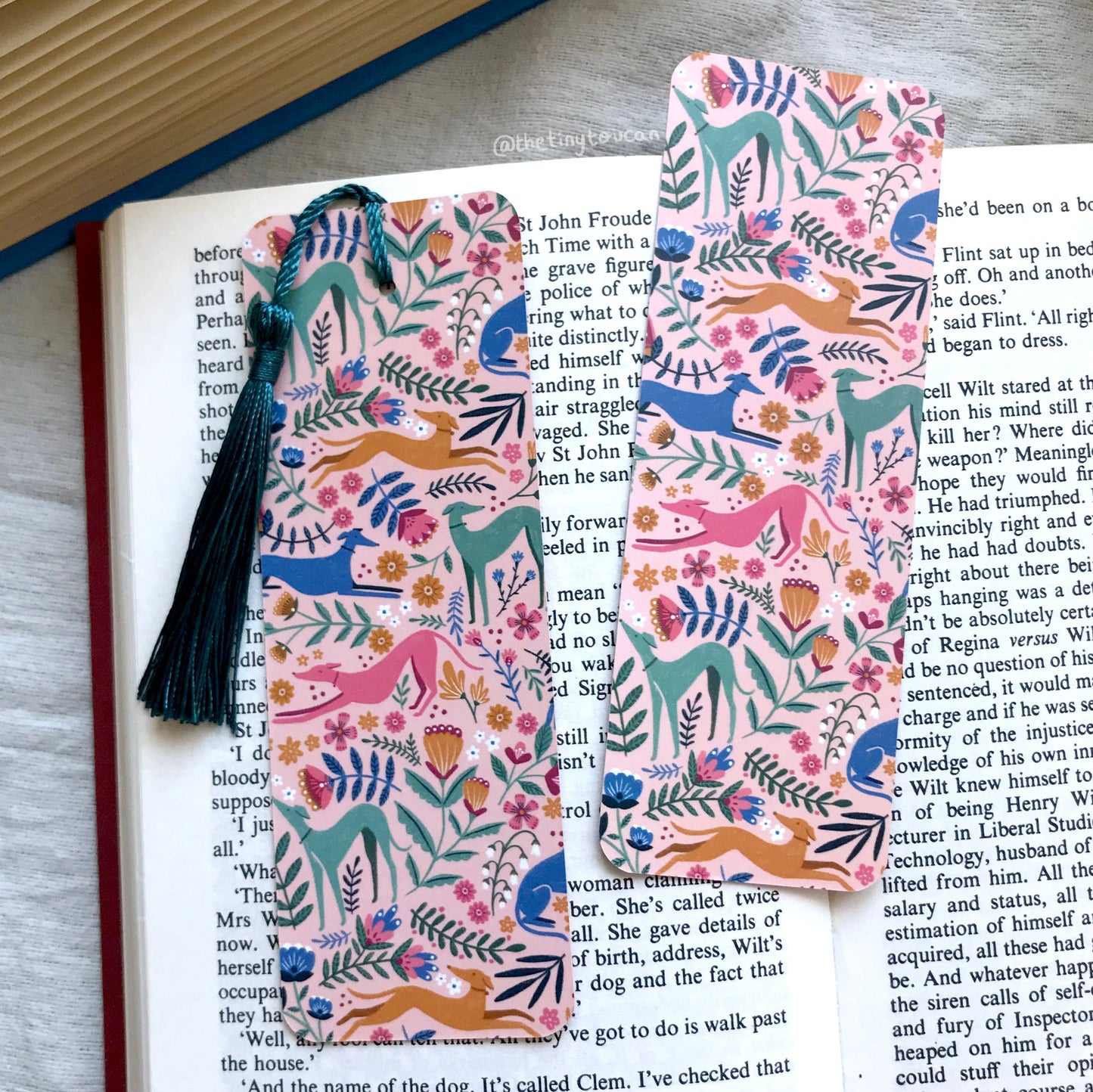 Long dogs bookmark. With or without tassel- Lurcher, Whippet, Greyhound, Saluki, Italian Greyhound- Dog Lover stationery- Book worm gift