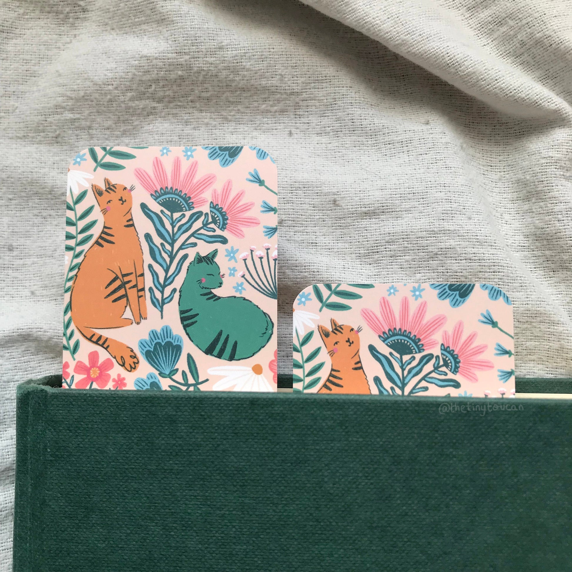 Cats bookmark. Kitten illustration- Cat Lover Gift- With or without tassel- Kawaii bookmark- Book worm gift- Book lover-  Pretty Stationery