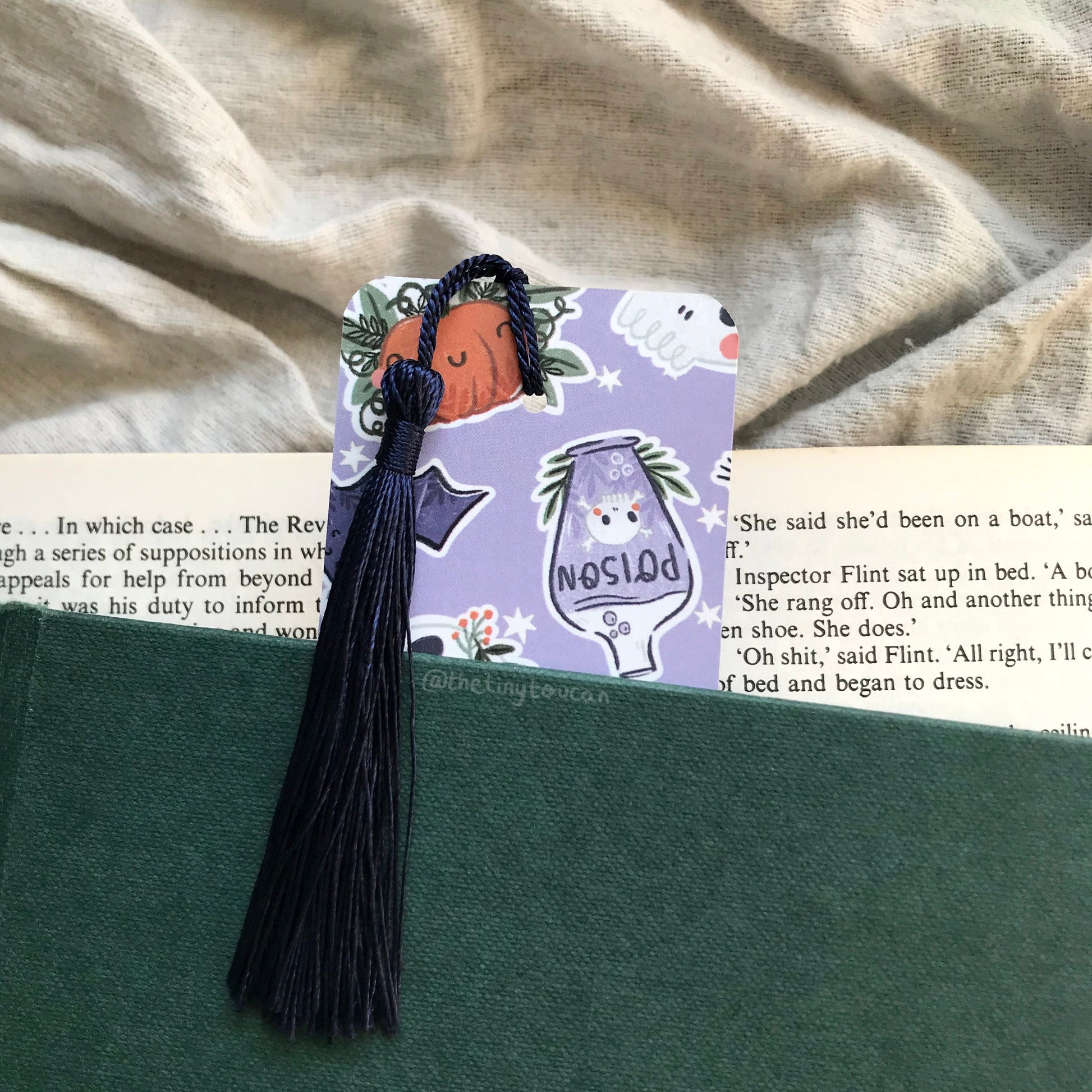 Halloween Cutie Bookmark. Kawaii illustration- Pumpkin- Cat- Bat- Witch- Potion- With or without tassel- Book worm gift- Pretty Stationery
