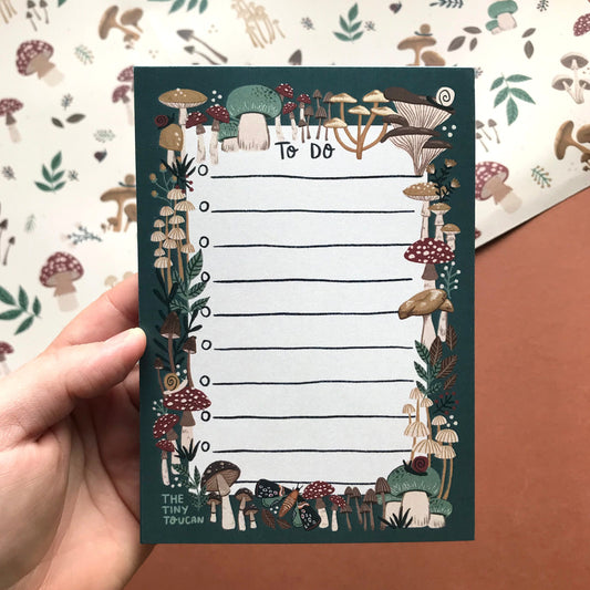Mushies TO-DO  List- A6- Fungi- Cottagecore- Mushroom Gift- Organisation-Mindfulness- Memo- Cute Eco Stationery- Sustainable Gifting