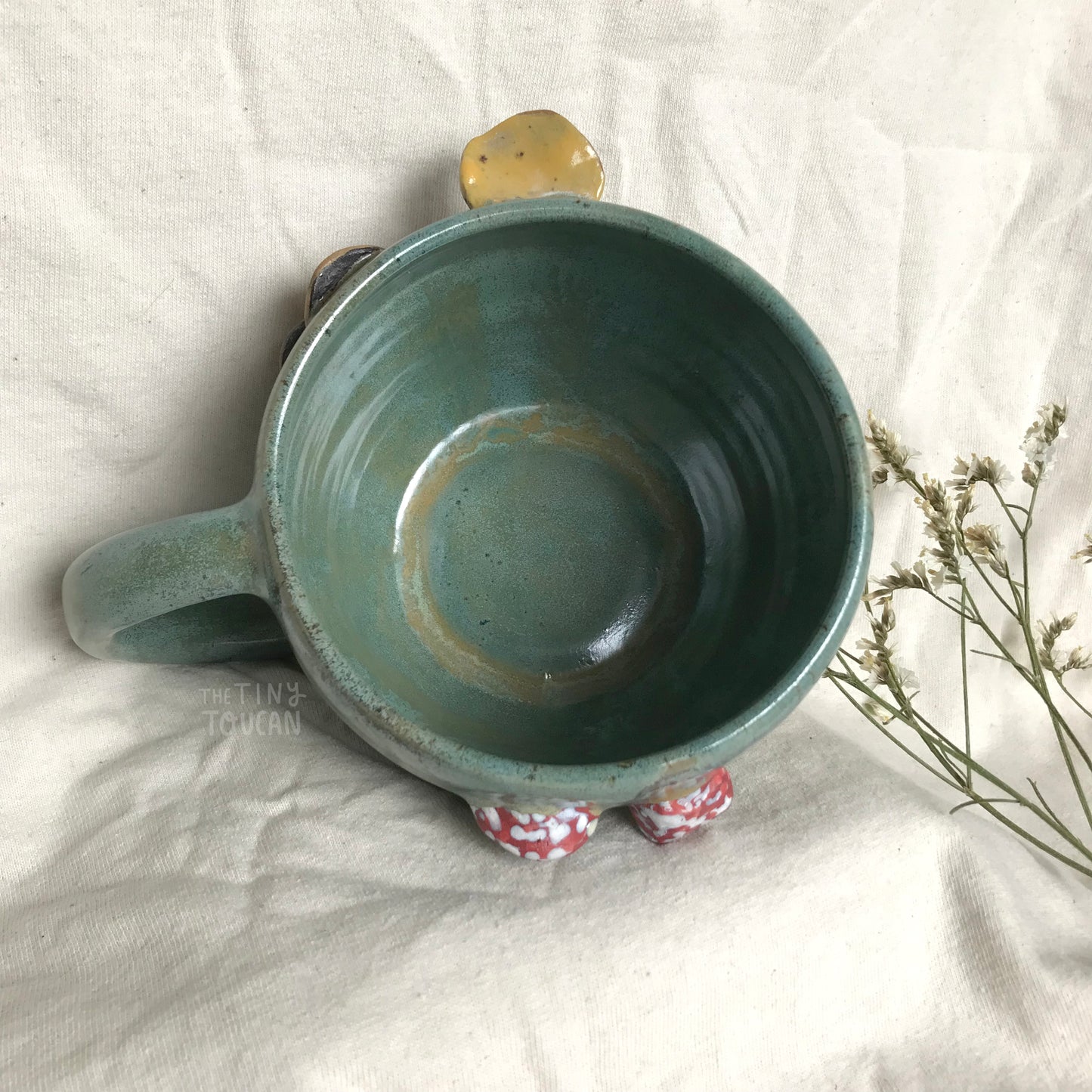 Mushroom Mug in Teal Moss