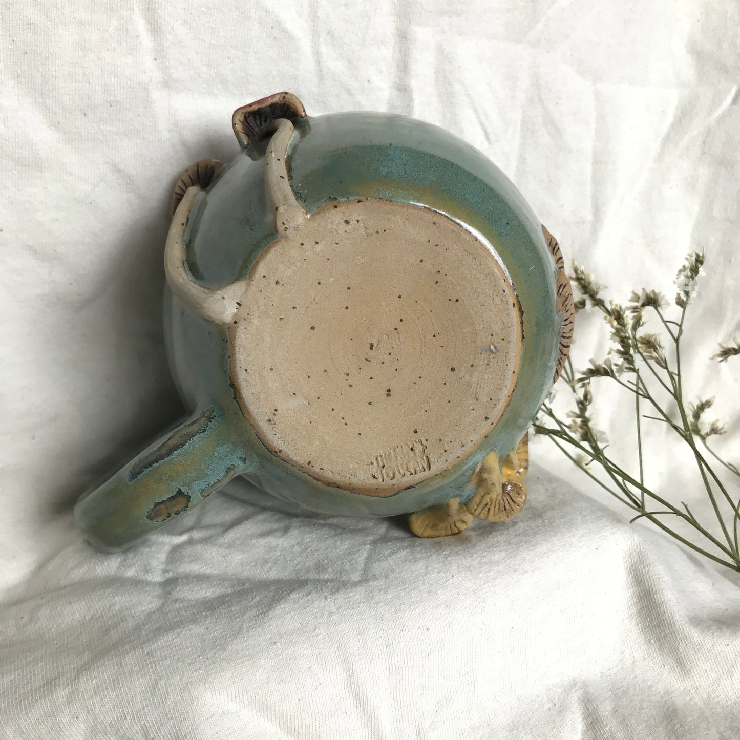 Mushroom Mug in Teal Moss