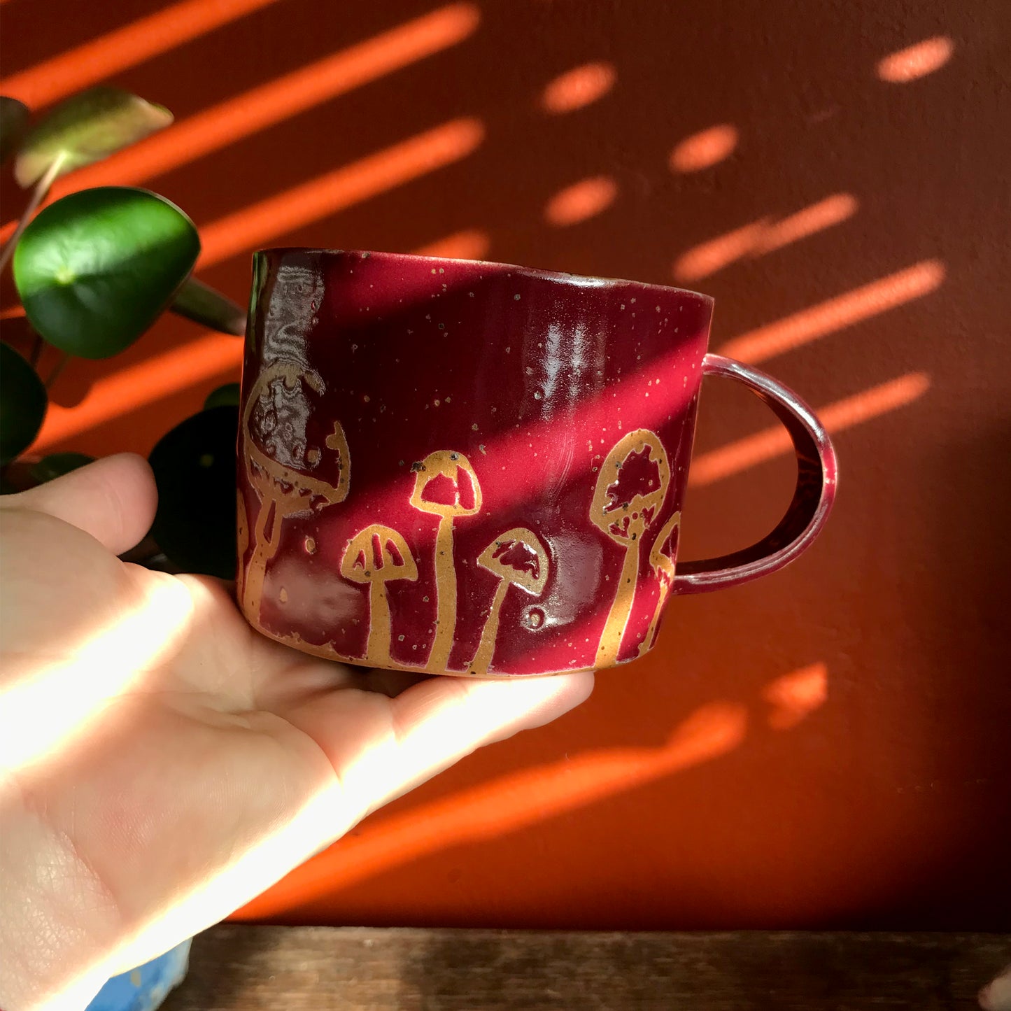 Raspberry red mushroom Mug (Large)