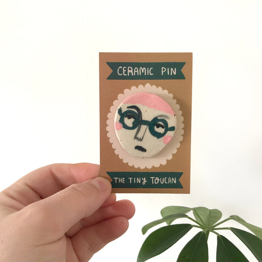 Ceramic Face Pin