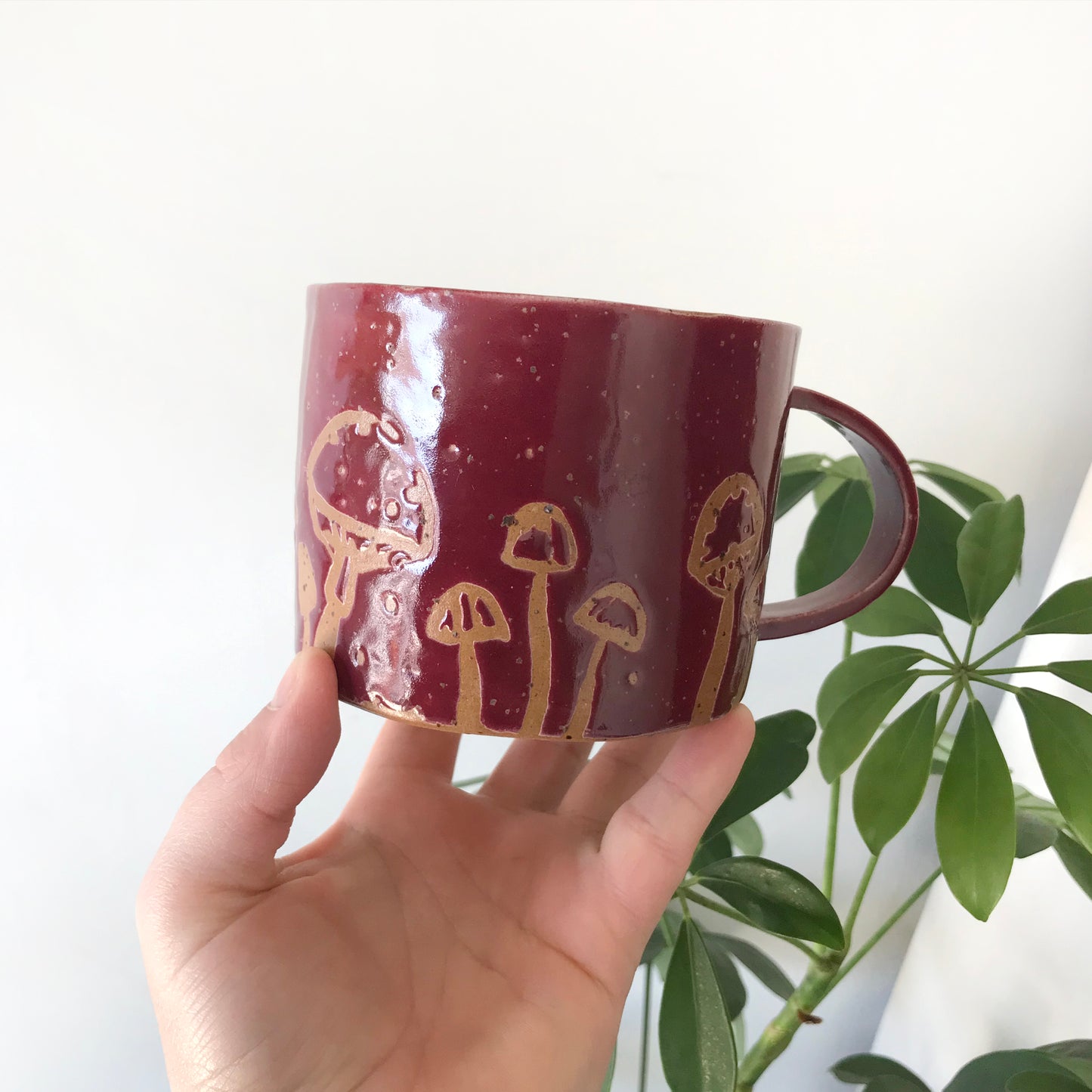 Raspberry red mushroom Mug (Large)