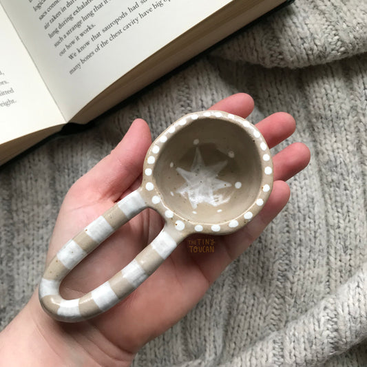 Ceramic Coffee Scoop White Sun