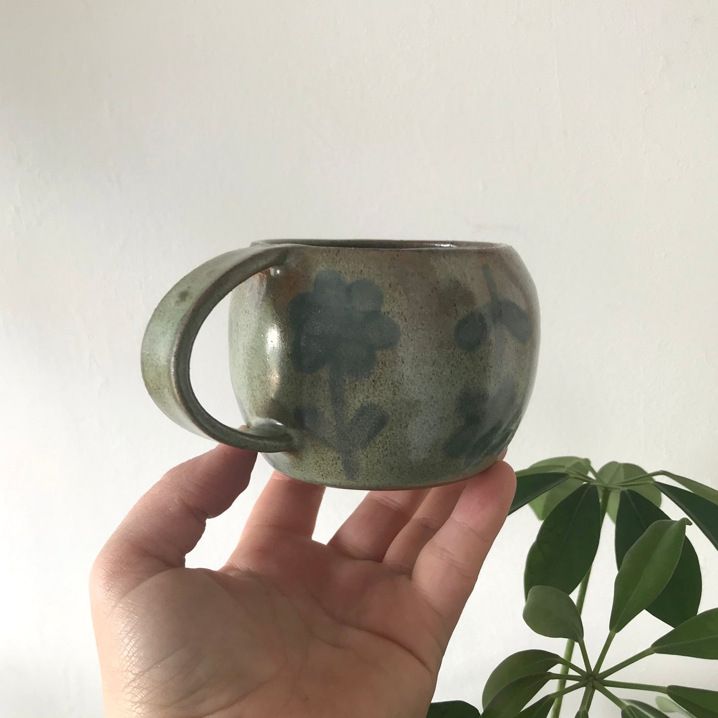 Moss Green flower mug (small)