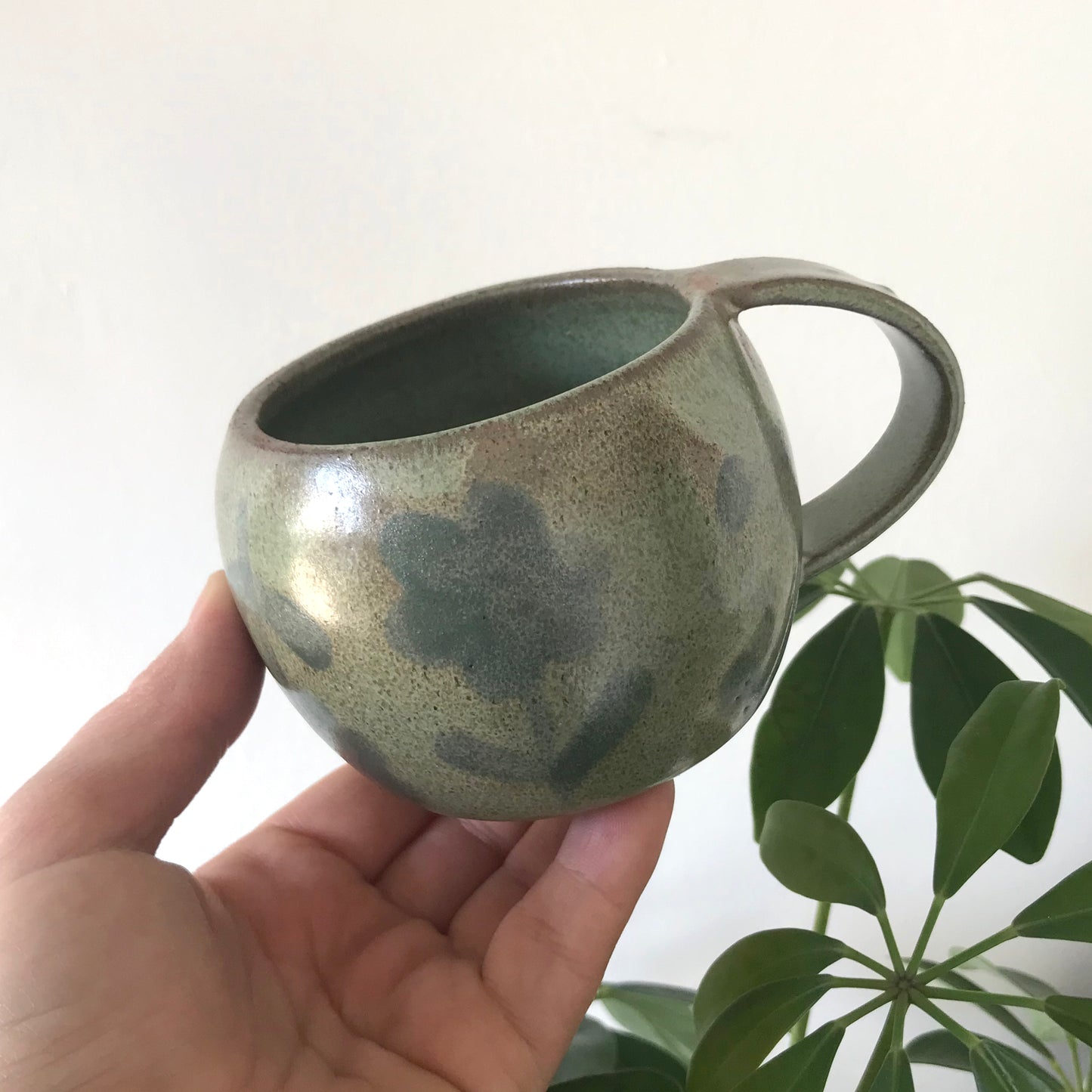 Moss Green flower mug (small)