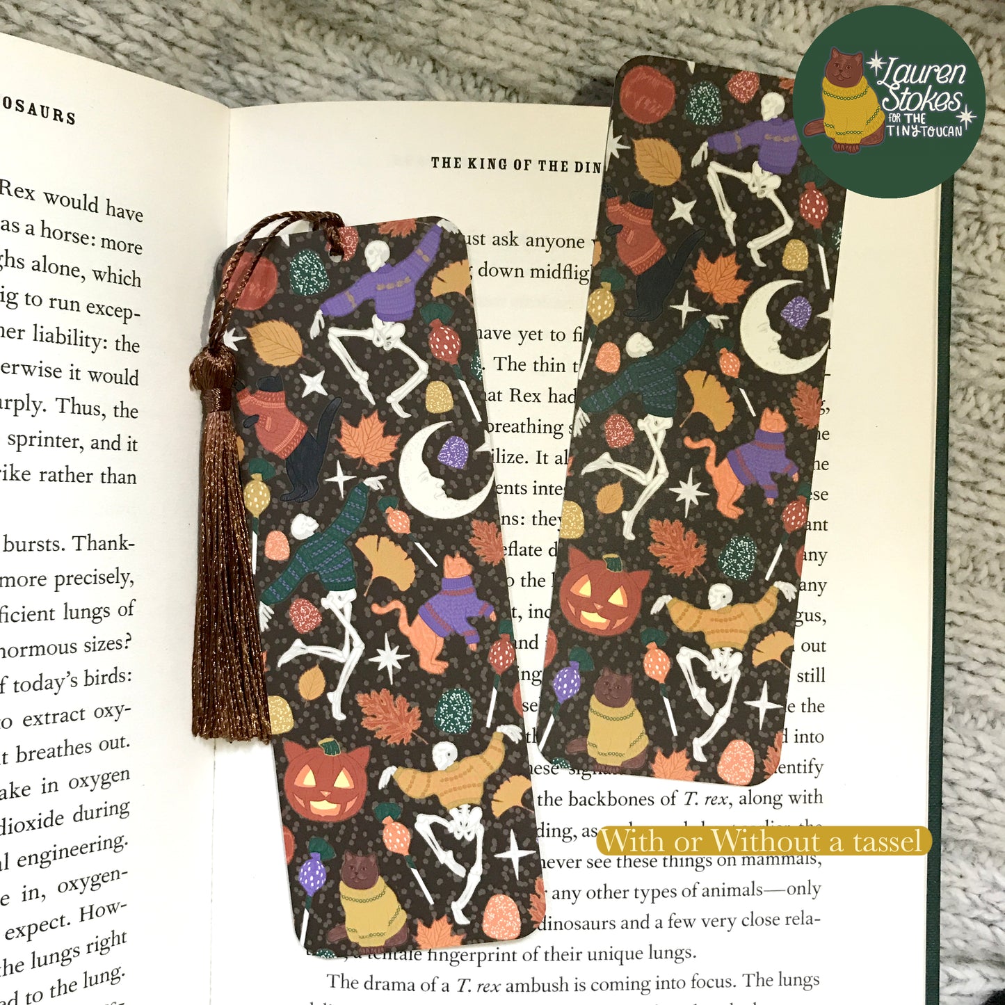 Dancing Skeletons Bookmark by LAUREN STOKES