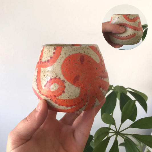 Orange Octopus Dimple Mug