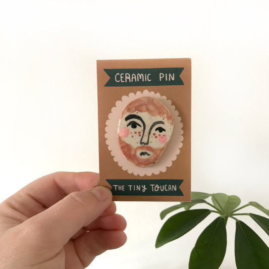 Ceramic Face Pin