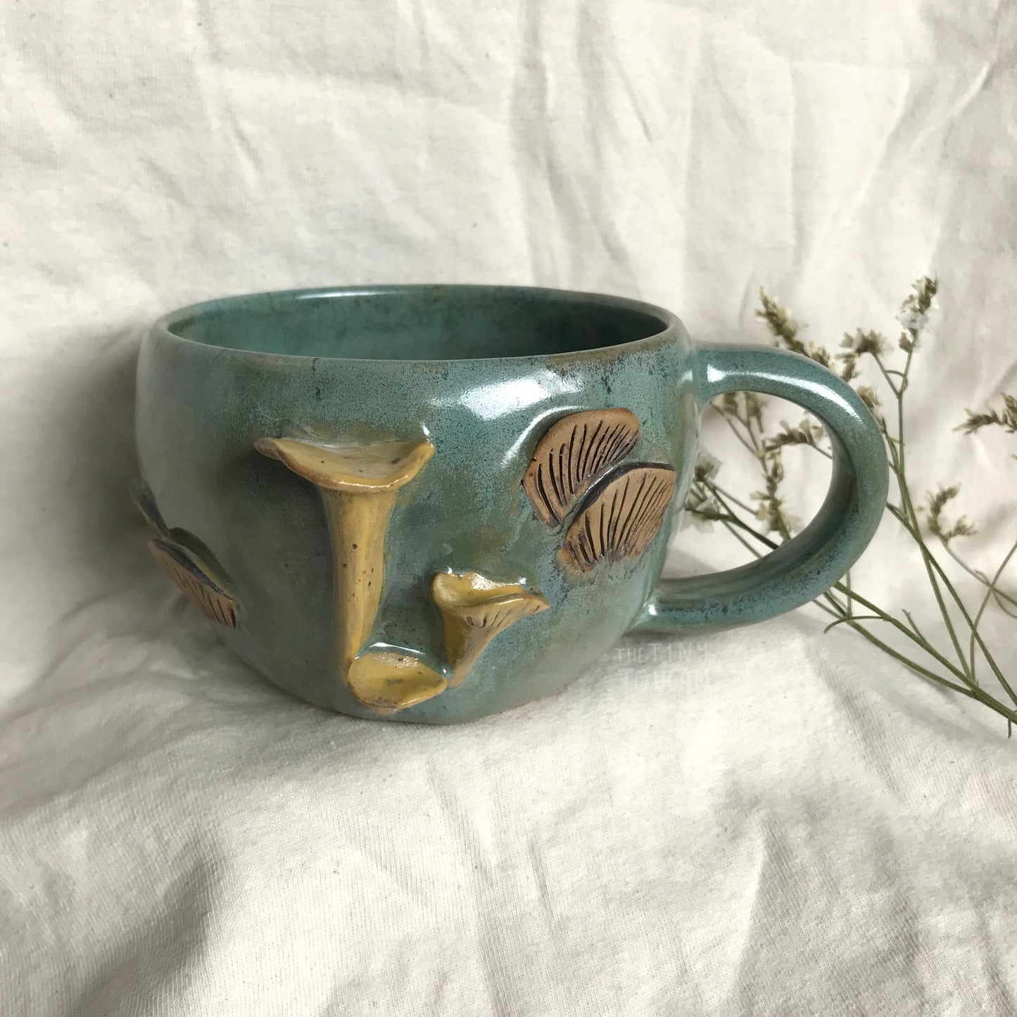 Mushroom Mug in Teal Moss