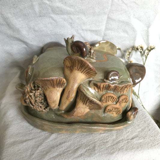 Mushie Butter Dish in Lichen Green
