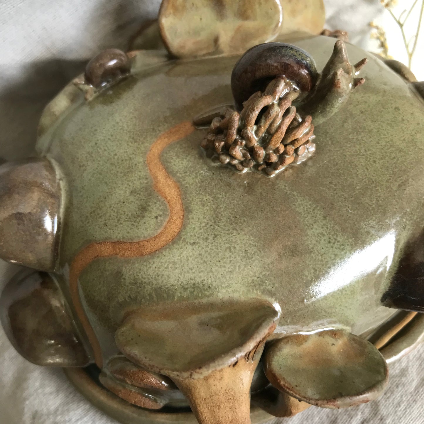 Mushie Butter Dish in Lichen Green