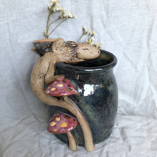 Dragon and Mushroom Vase
