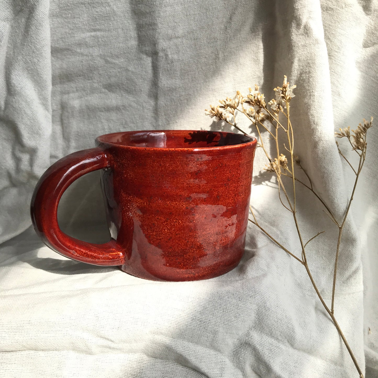 Garden Tiger Moth Mug in Firebrick Red