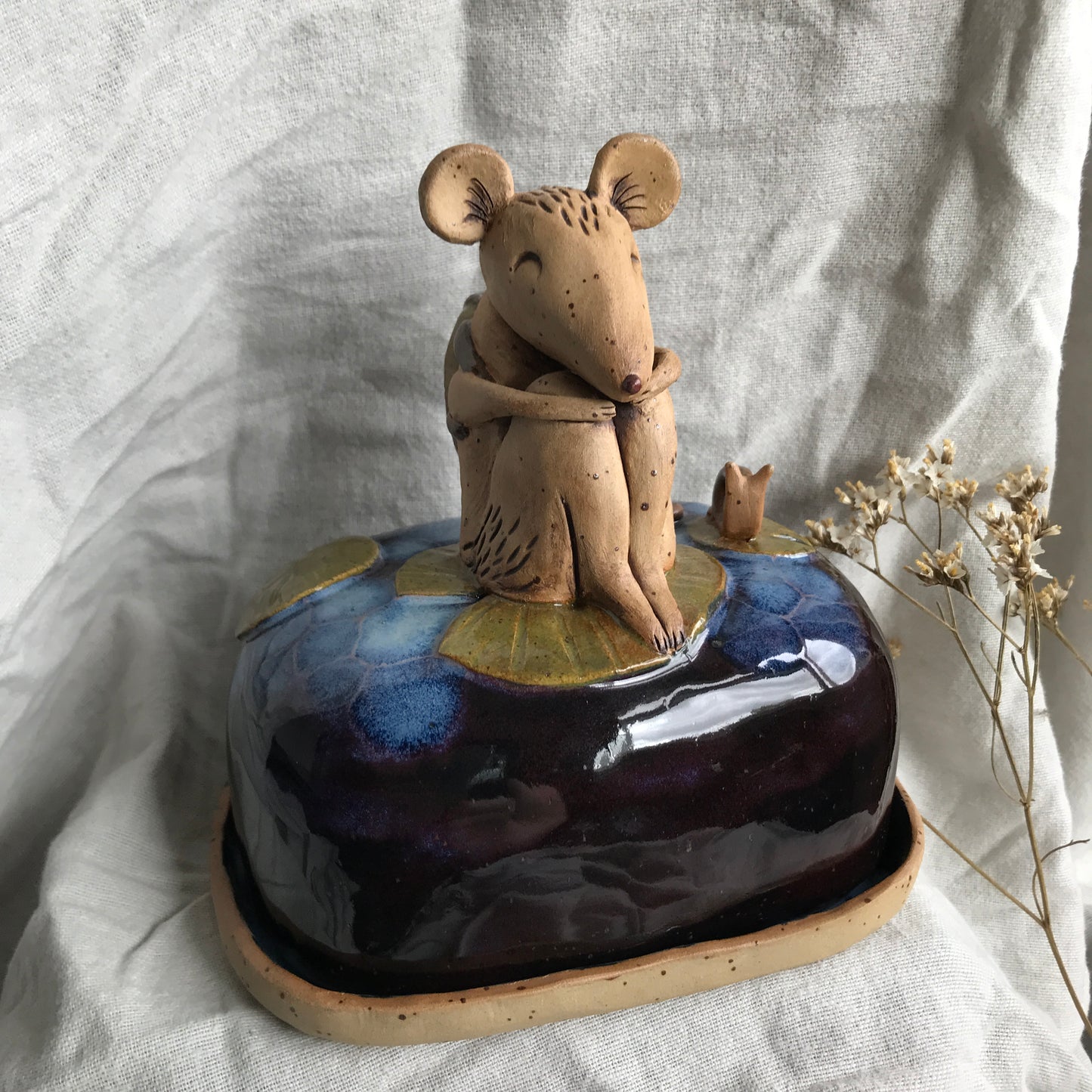 Shrew and Snail Butter Dish
