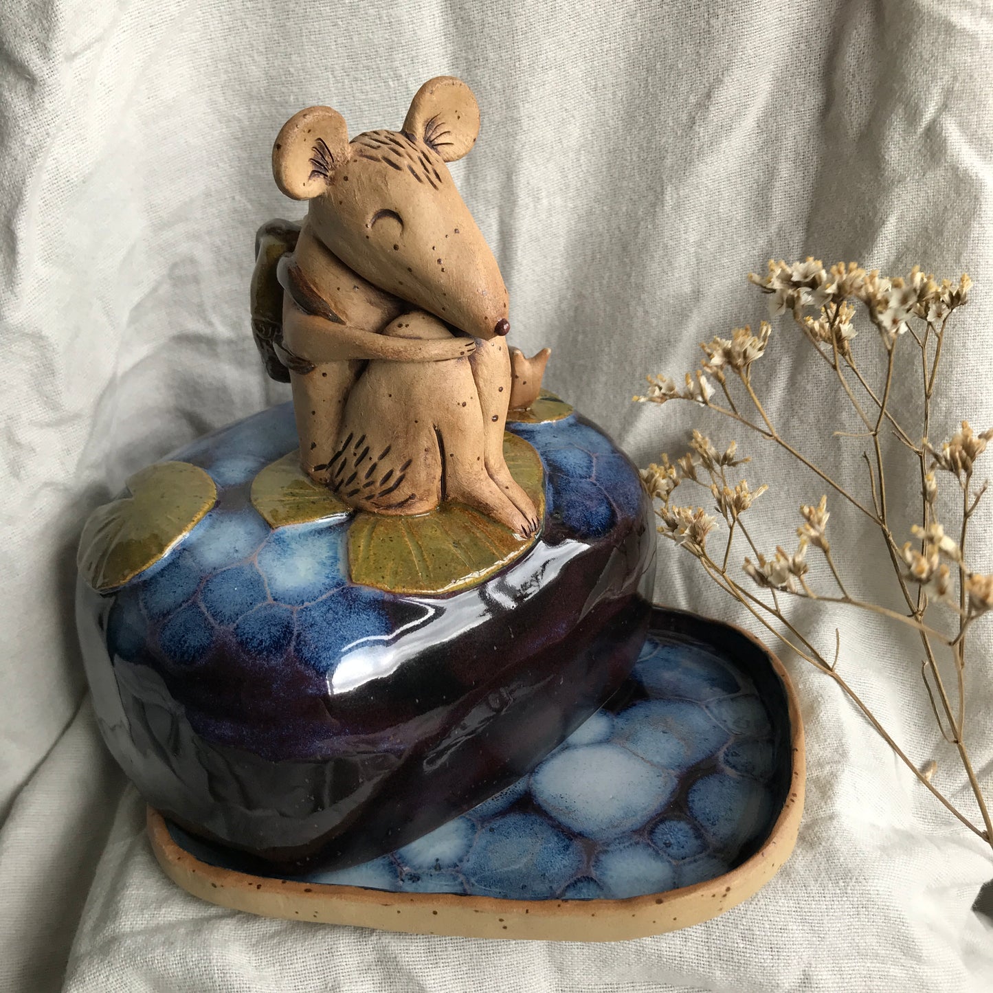 Shrew and Snail Butter Dish