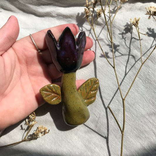 Tulip Candle Stick Holder- Deep Purple
