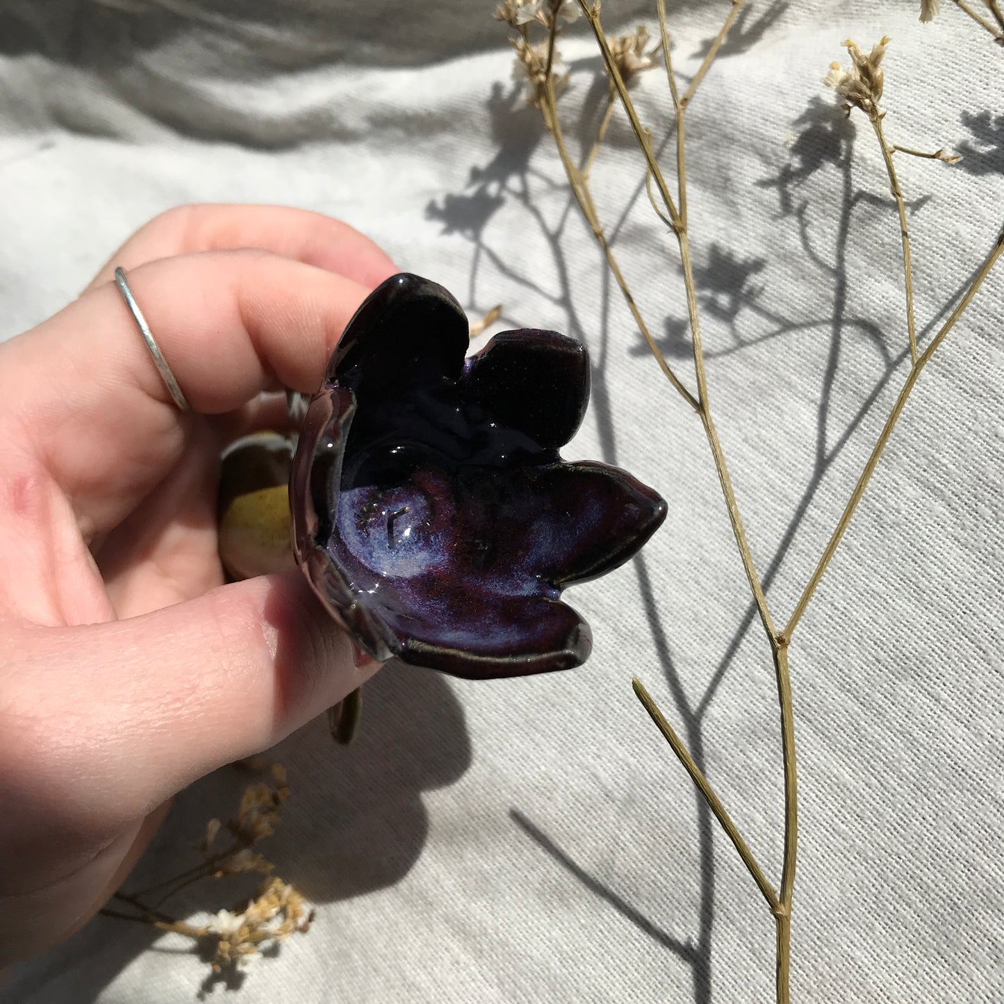 Tulip Candle Stick Holder- Deep Purple
