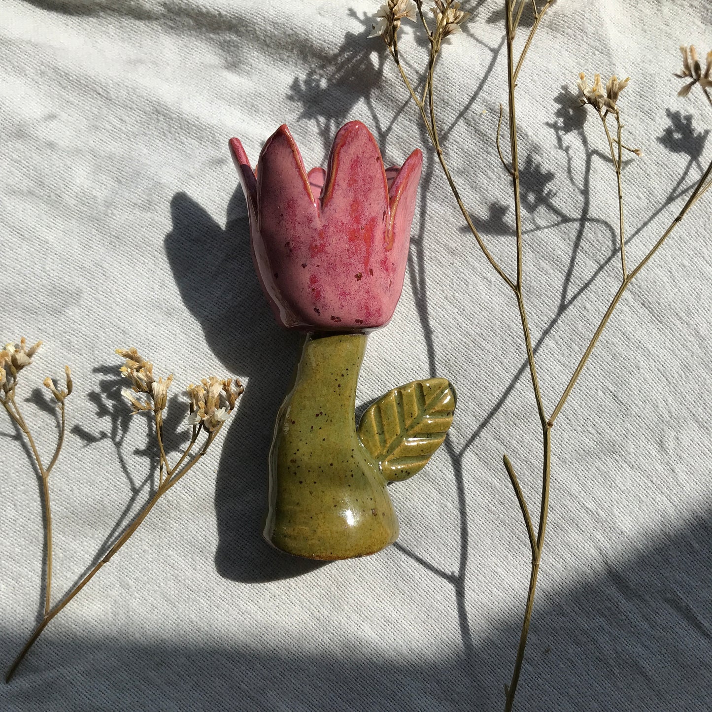 Tulip Candle Stick Holder- Pink