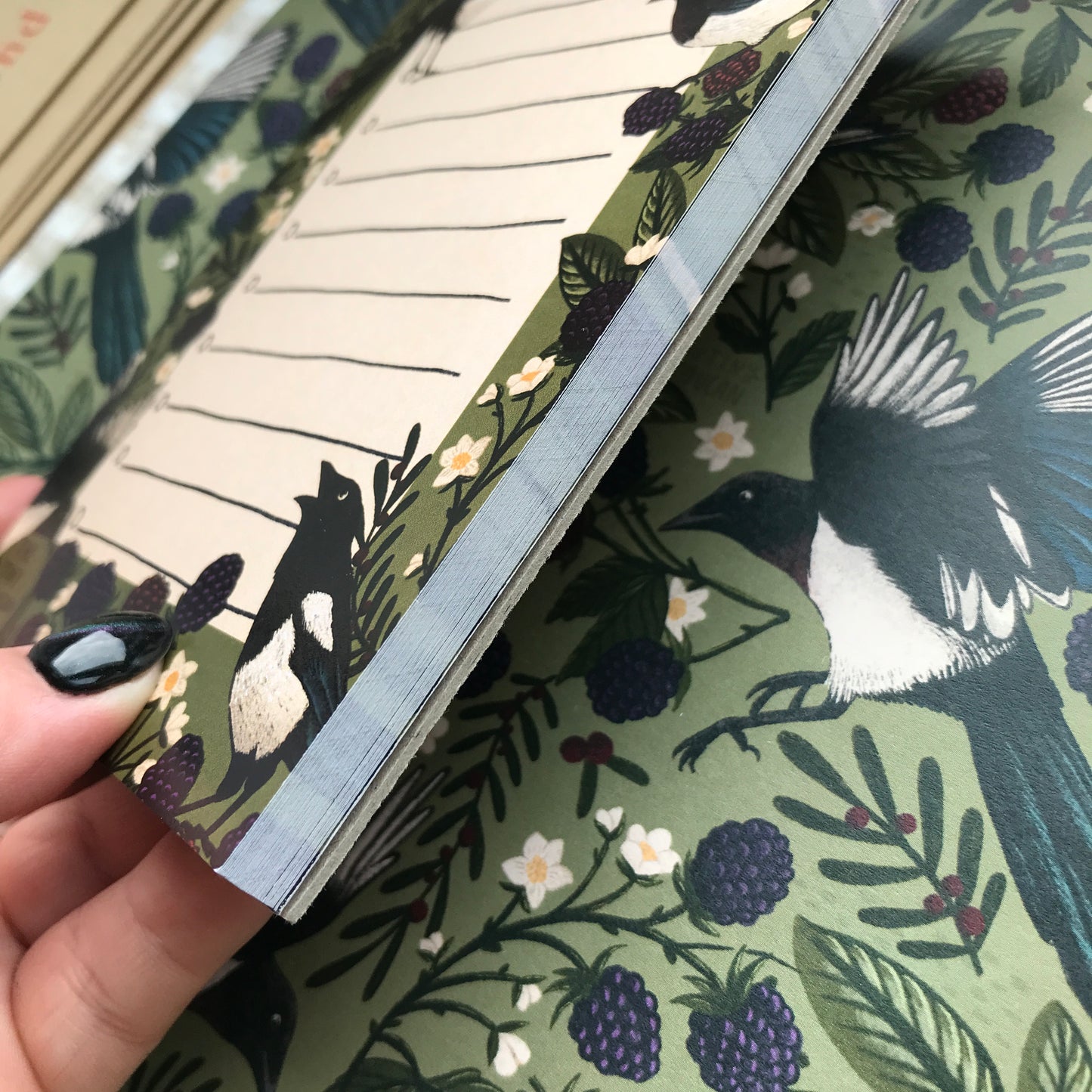 Magpies and Blackberries Memo Pad