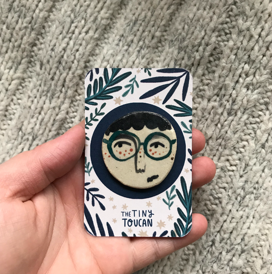Ceramic Face Pin