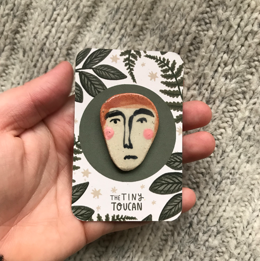 Ceramic Face Pin