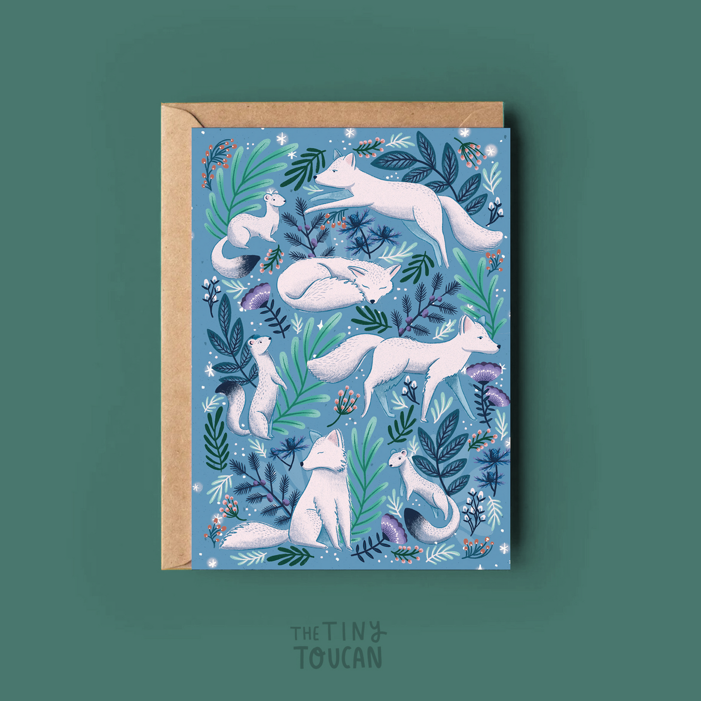 Arctic Fox Christmas Card