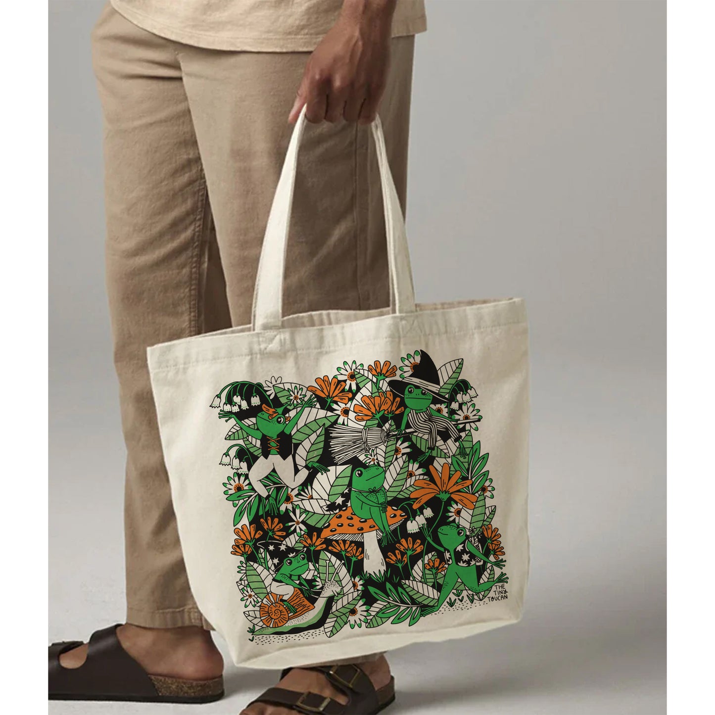 Froggies Tote Bag (Choose Pink or Orange)