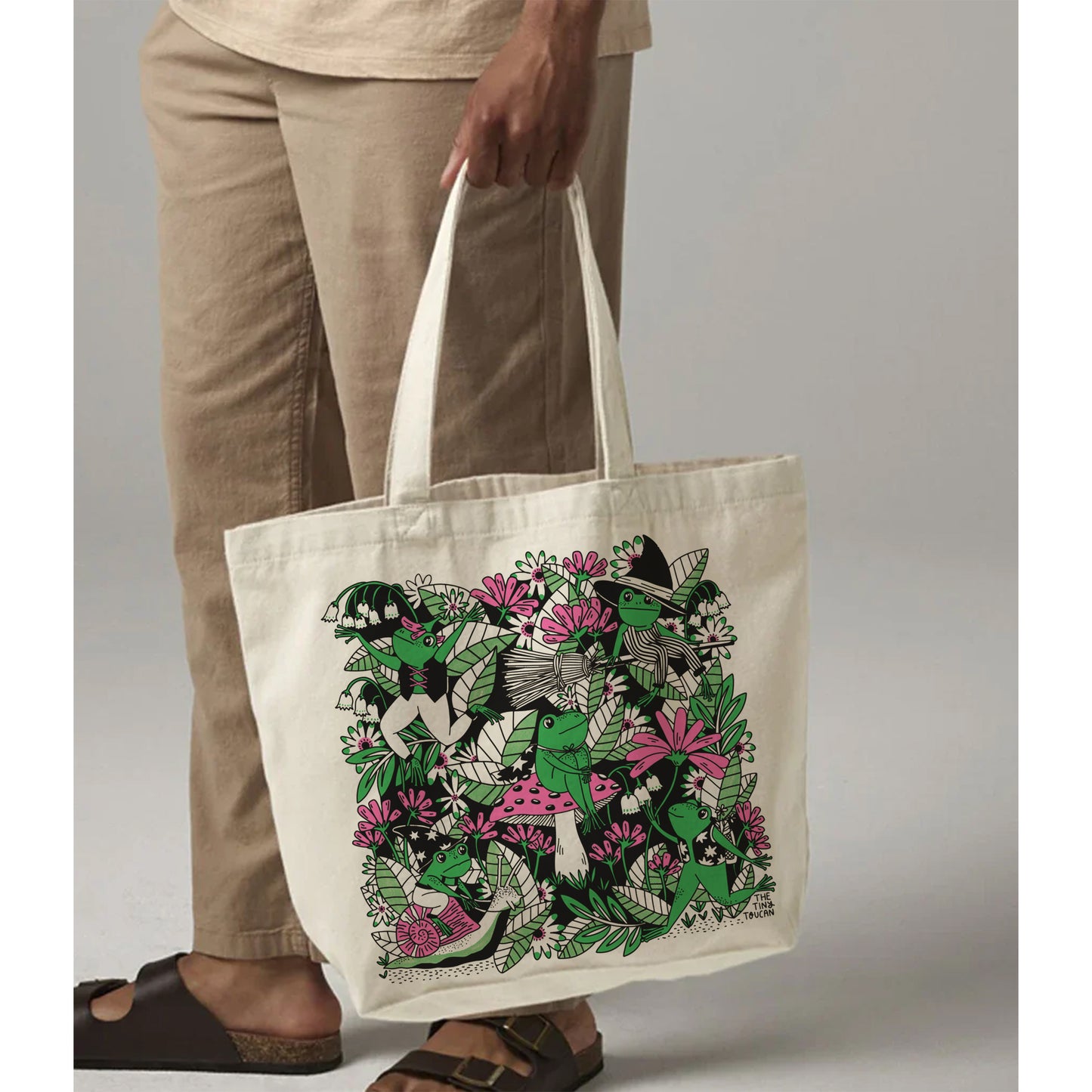 Froggies Tote Bag (Choose Pink or Orange)