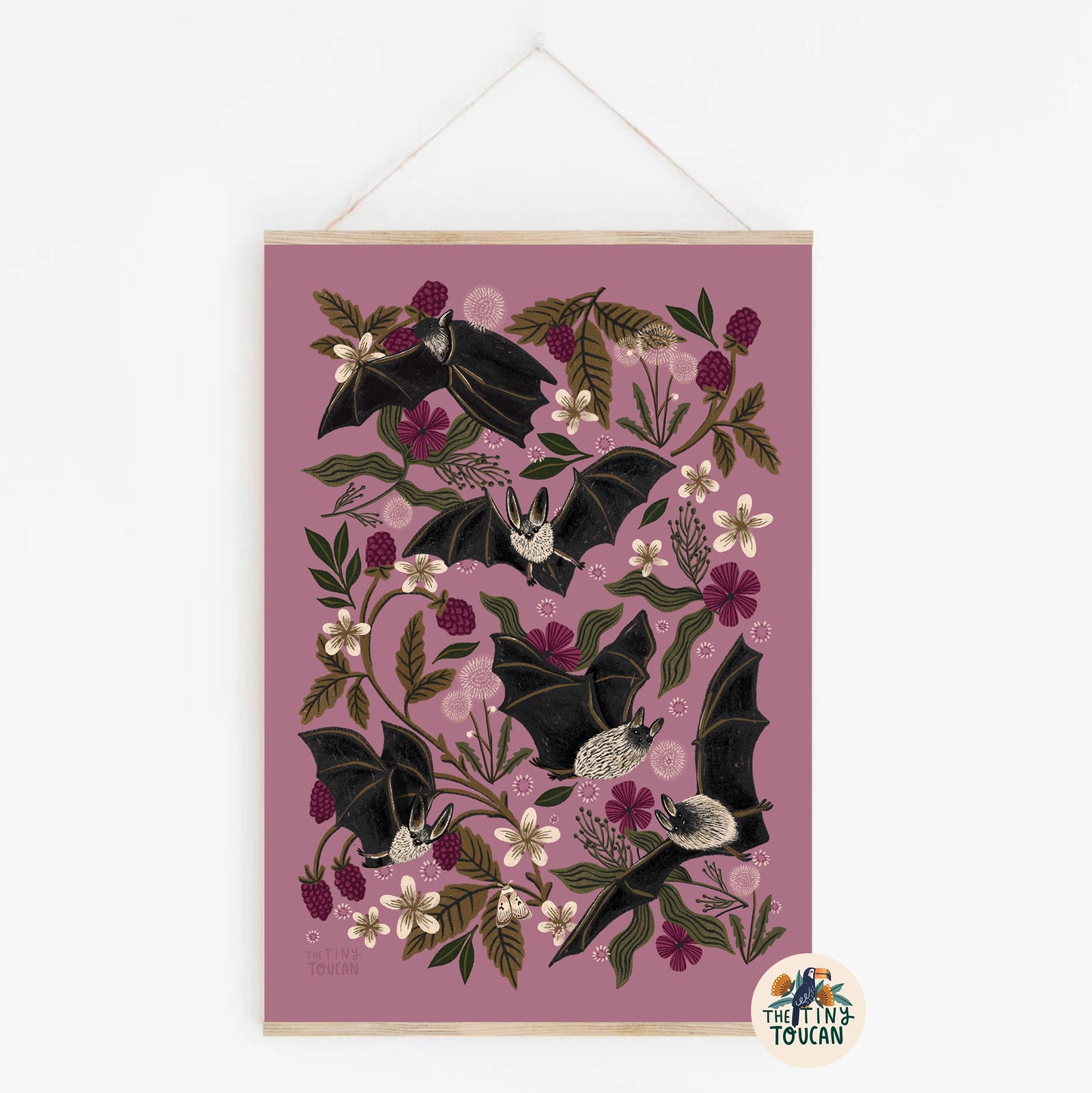 Bats and Berries Fine Art Print