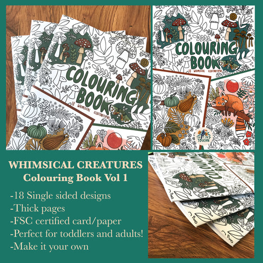 A4 Whimsical Creatures Colouring Book