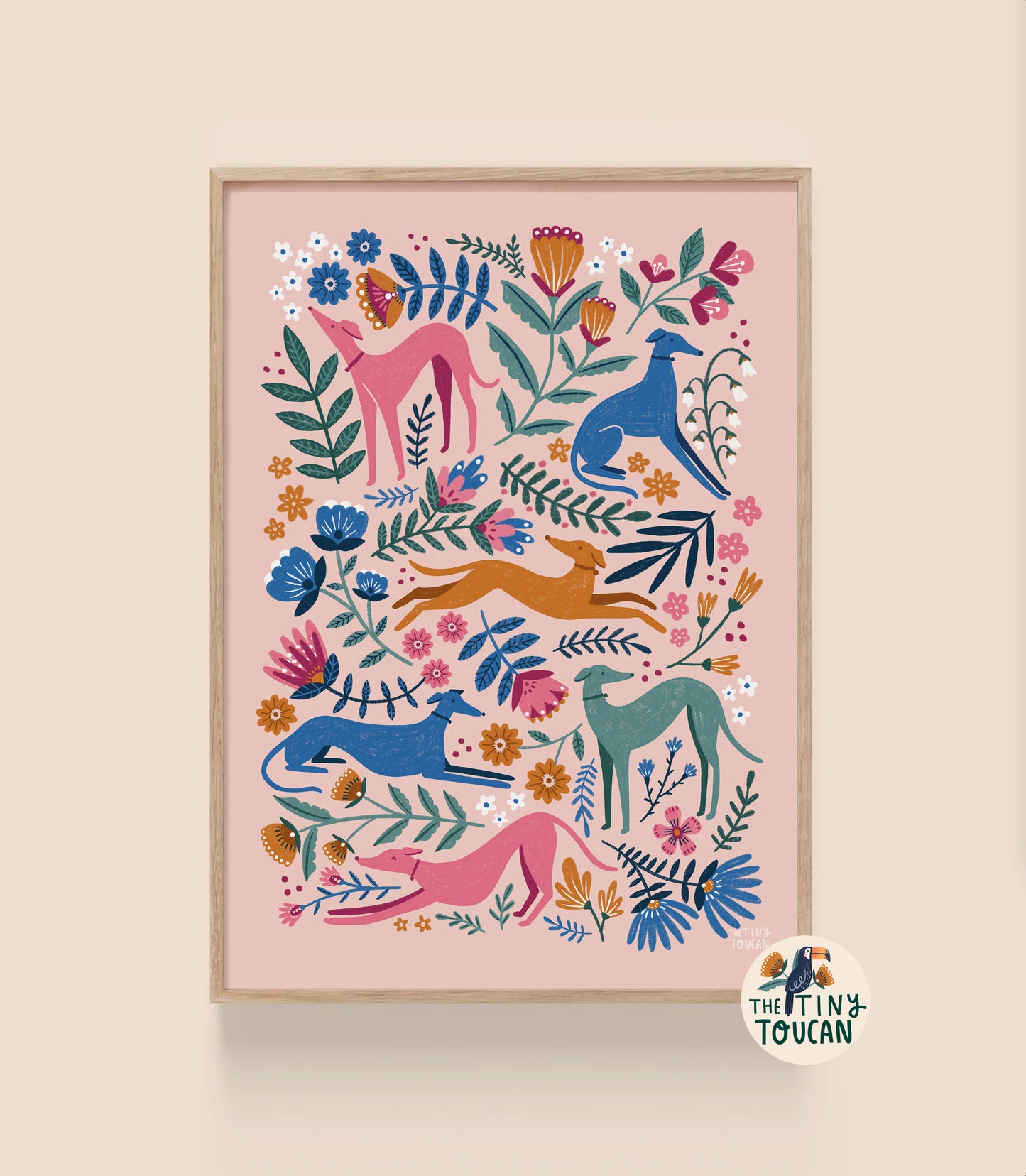 Long Dogs Fine Art Print in Spring