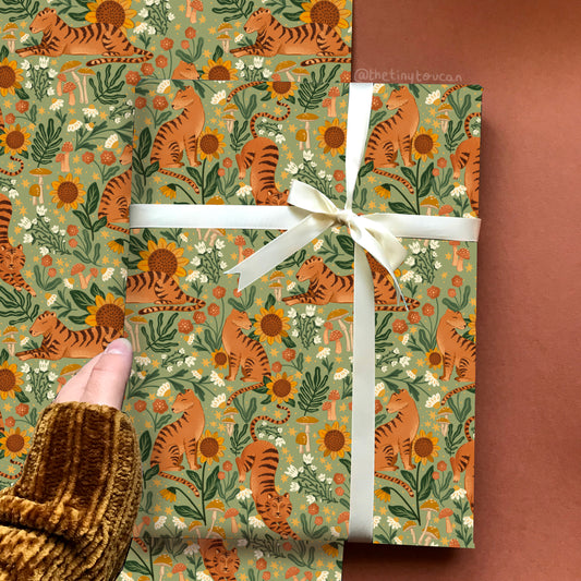 Sunflower Tiger Gift Wrap