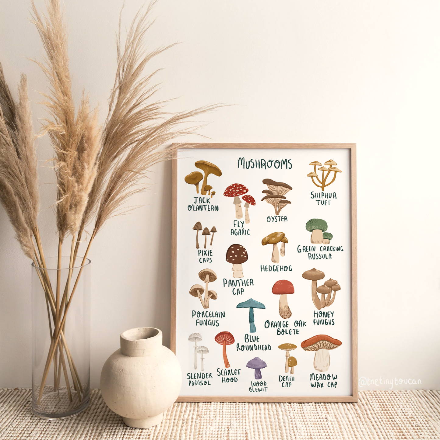 Mushroom Guide Art Print